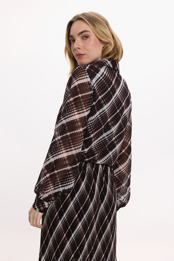 Vila Blusa de chiffon com laçada Multicolorido