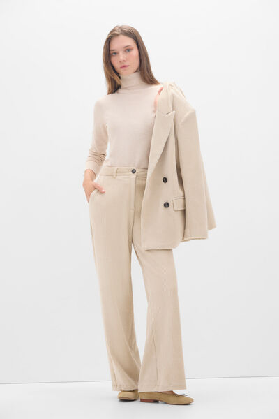 Cortefiel Corduroy straight trousers Beige