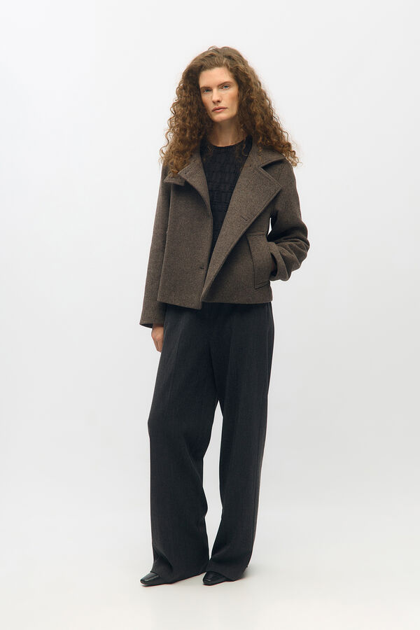 Object Double-breasted felt jacket Grey