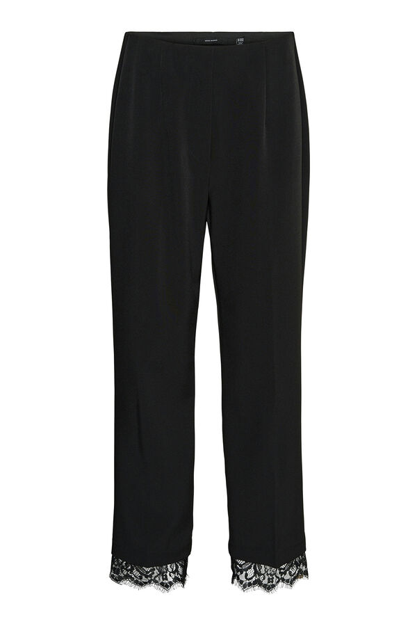 Cortefiel Long trousers with lace  Black