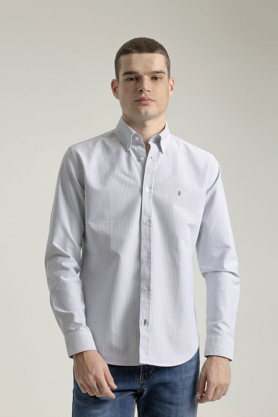 Camisa oxford slim algodón rayas