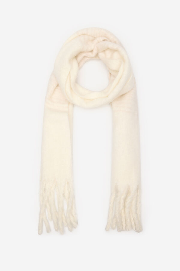 Cortefiel Crossed lines scarf Ivory