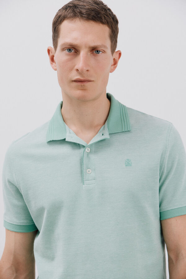 Cortefiel Oxford polo shirt Green