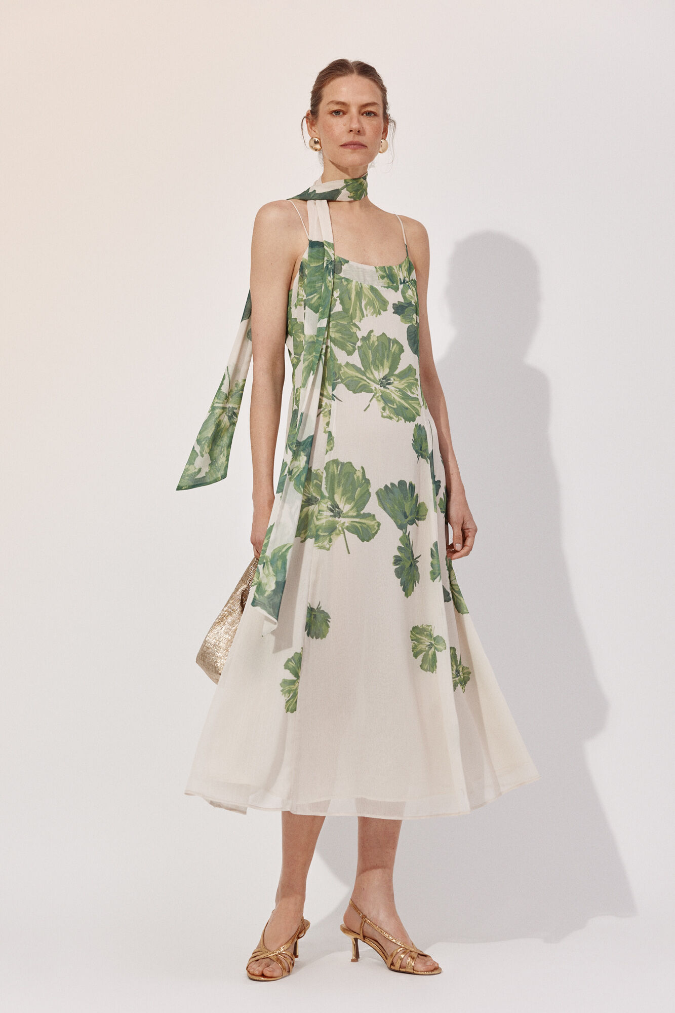 Cortefiel long dress with positional print