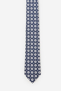 Cortefiel Geometric motif silk tie Navy