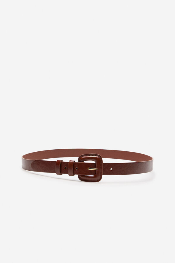 Cortefiel Basic lined belt Brown