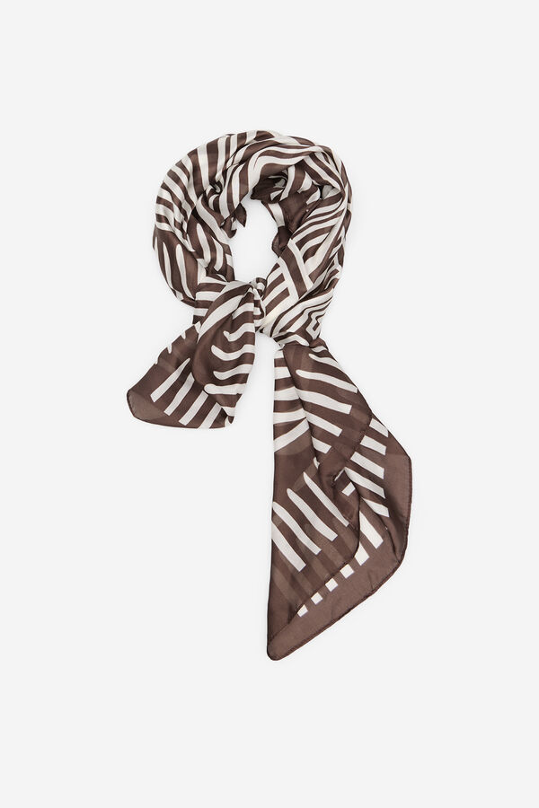 Cortefiel Pa&ntilde;uelo satinado geom&eacute;trico Negro