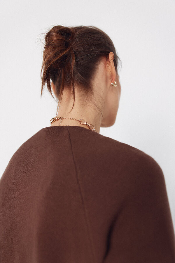 Cortefiel Chaqueta manga larga dorada Marr&oacute;n oscuro