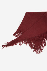 Cortefiel Fringed poncho Maroon