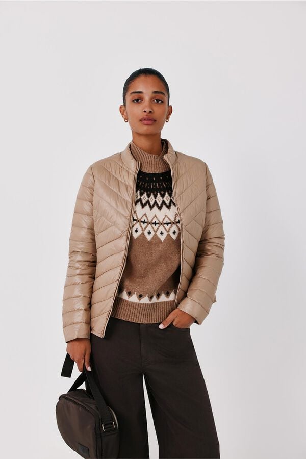 Cortefiel Reversible down puffer jacket Beige