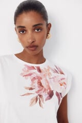 Cortefiel Printed t-shirt Printed white