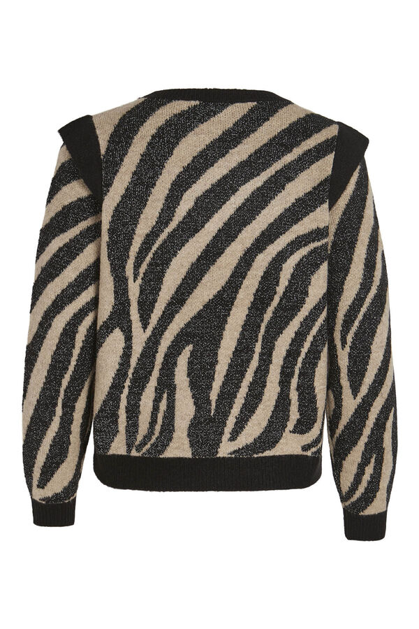 Cortefiel Lamé jersey-knit jumper Brown