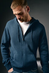 OOTO Cardigan com capuz e fecho-éclair Azul