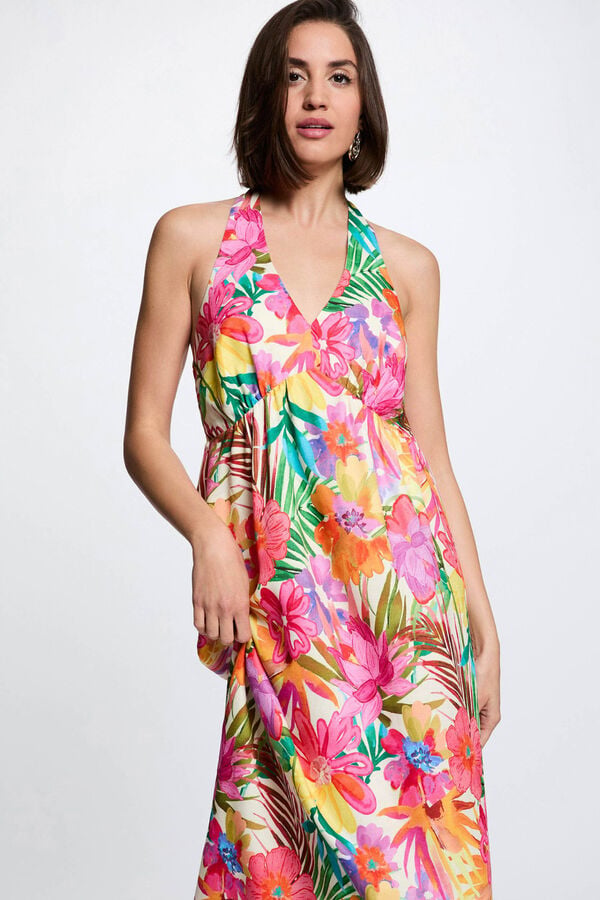 Morgan Vestido comprido estampado de flores Multicolorido