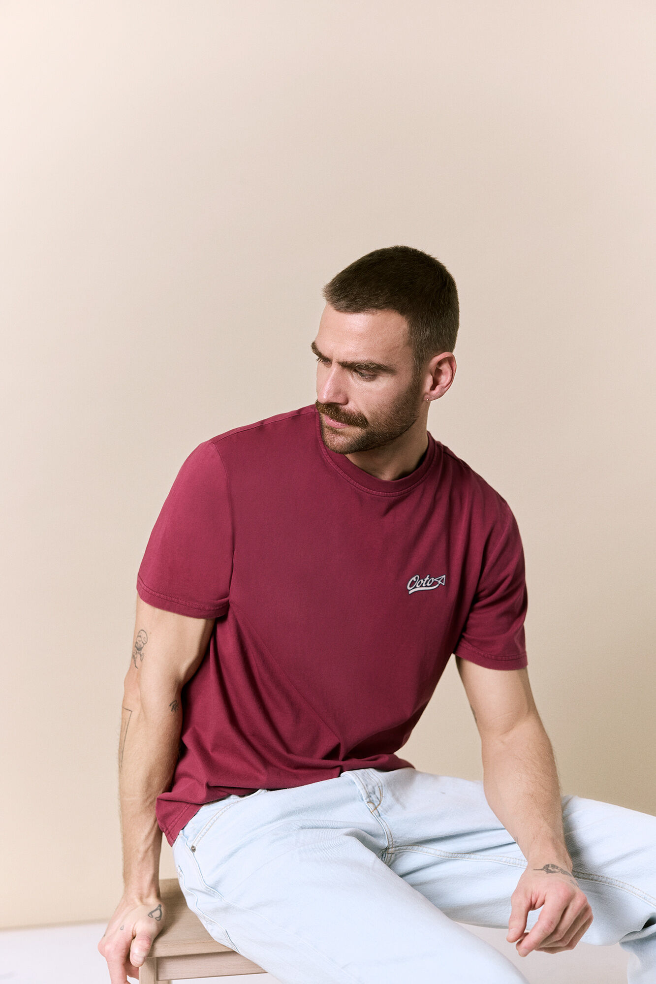 OOTO Washed short sleeve logo T-shirt