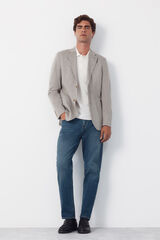 Cortefiel Blazer jersey-knit structure Beige