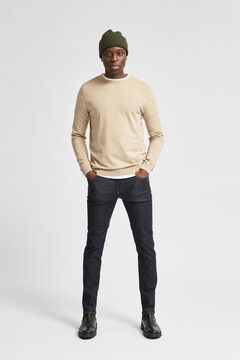 Cortefiel Classic organic cotton jumper Tobaco