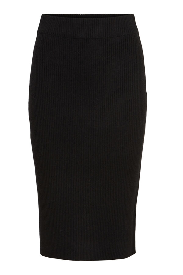 Cortefiel Jersey-knit pencil skirt Black