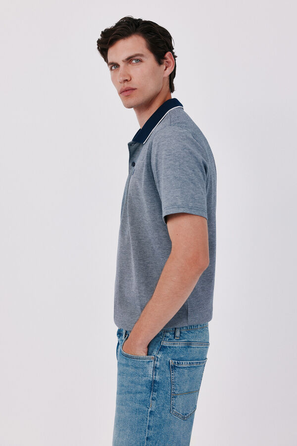 Cortefiel Polo oxford piqu&eacute; Azul marino