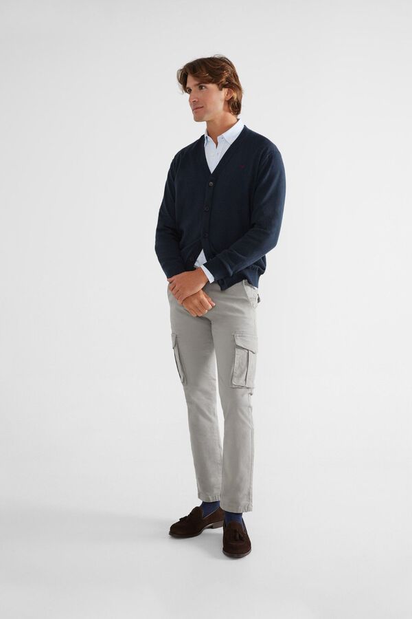 Silbon Cardig&atilde; liso cl&aacute;ssico Azul