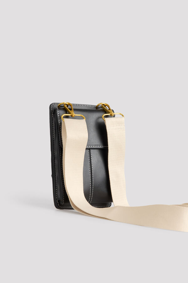Cortefiel Plain flap phone case Black