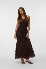 Vero Moda Embossed tulle dress Brown