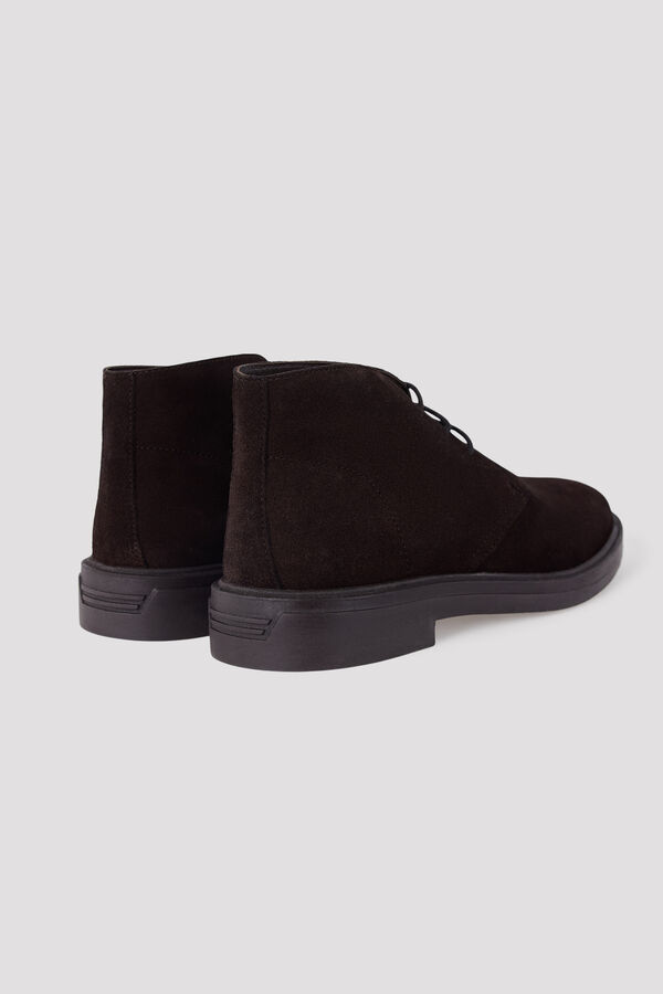 Cortefiel Botas de atacadores em croute Castanho