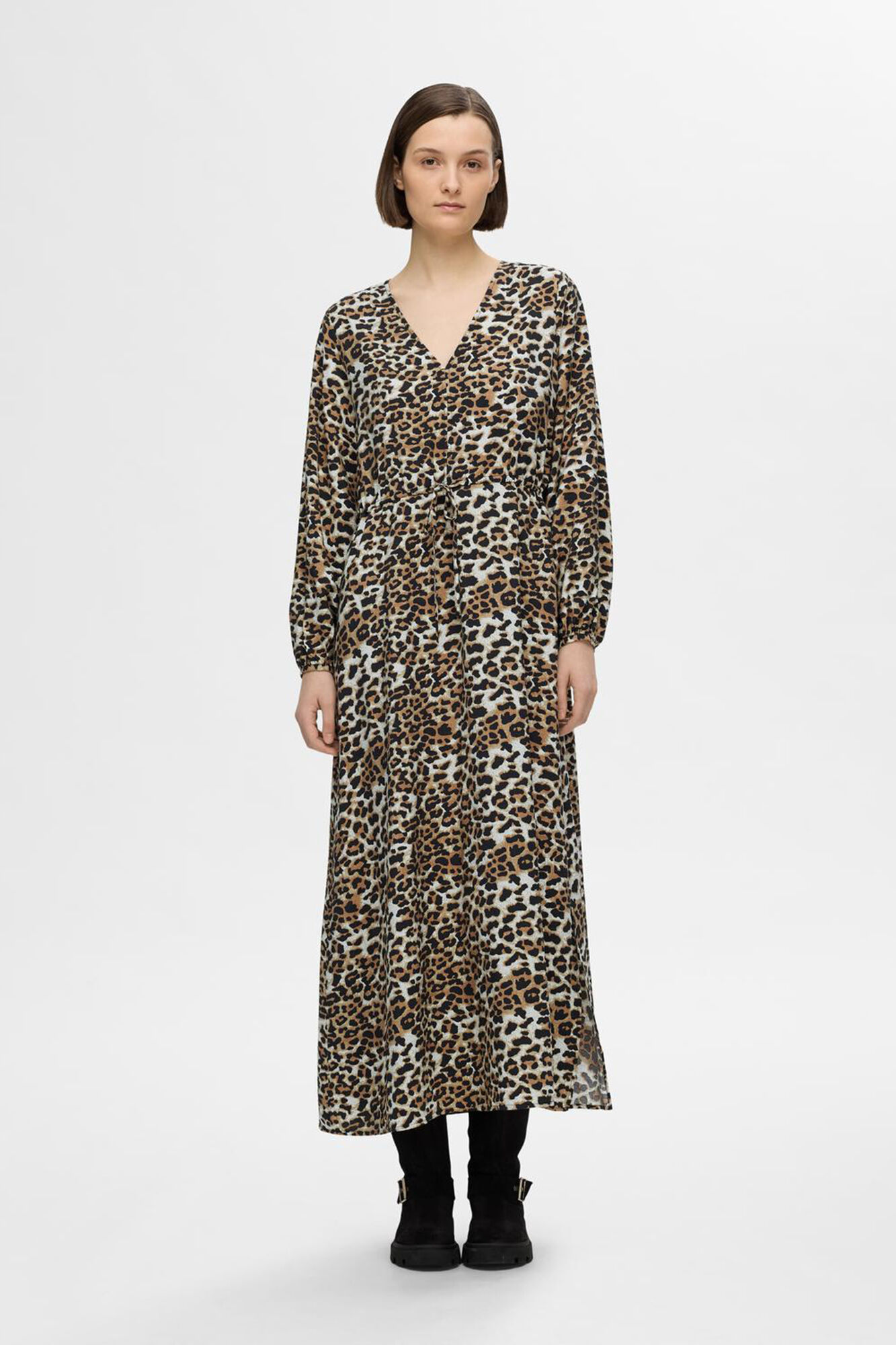 Cortefiel Vestido de leopardo largo confeccionado con Lenzing ECOVERO Oferta especial | Ropa