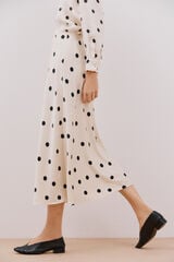 Cortefiel Printed satin midi skirt Printed white