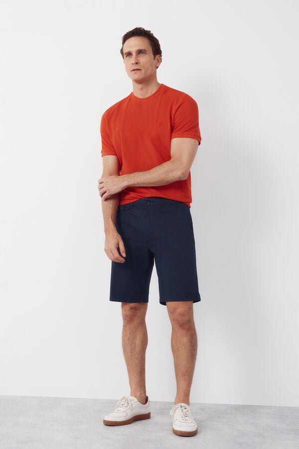 Cortefiel Piqu&eacute; basic T-shirt Coral
