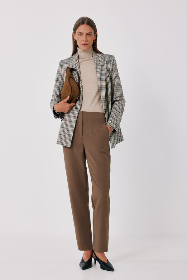 Cortefiel Slim fit tailored trousers Beige