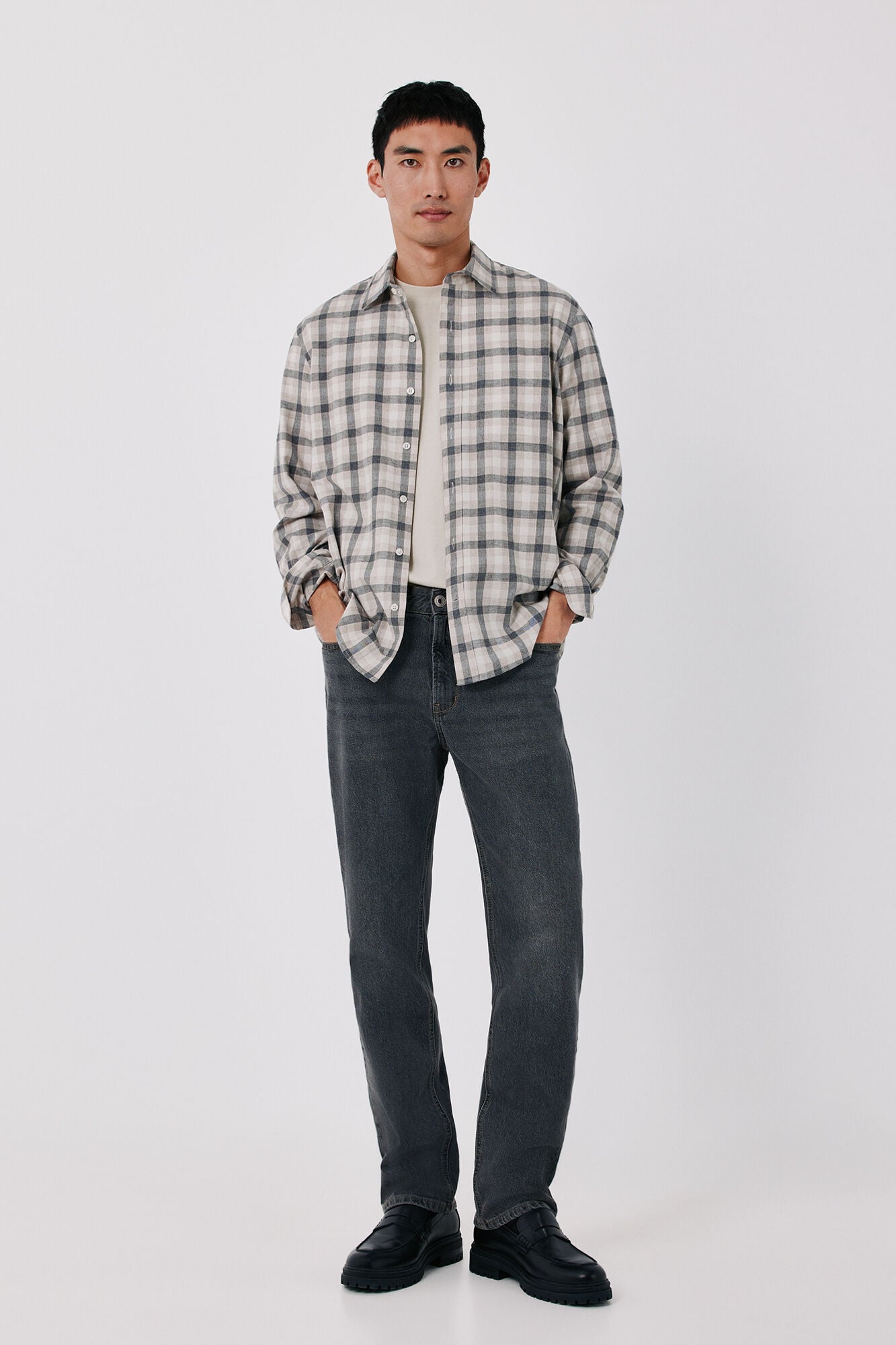 Cortefiel Cotton plaid shirt