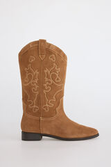 Slowlove Bota de croute plana Castanho