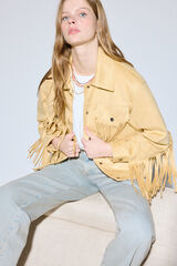 Slowlove Casaco de franjas com bolsos Amarelo