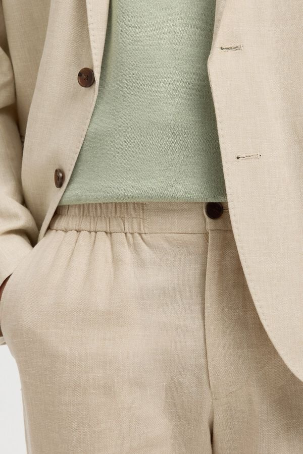 Selected Cal&ccedil;a de linho de vestir Tostado