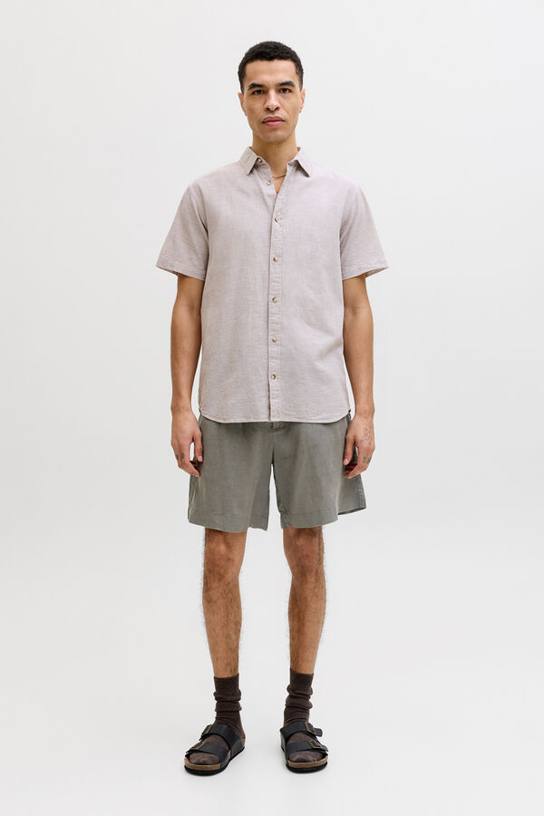 Jack & Jones Linen wide Bermuda shorts Grey