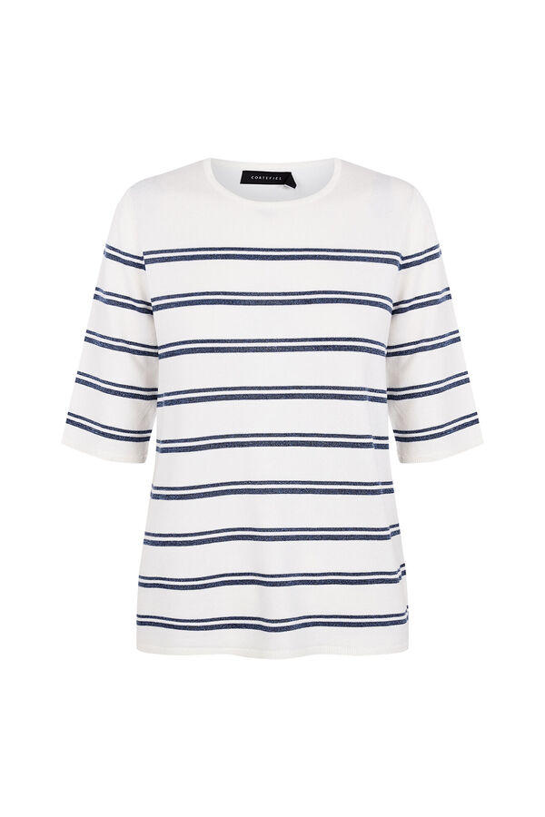 Cortefiel Short sleeve jumper Blue