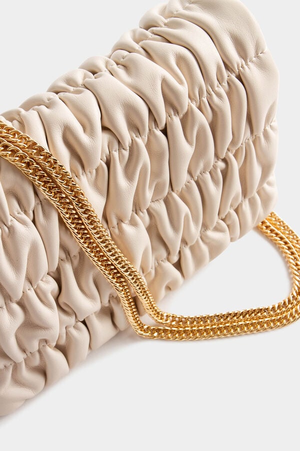 Morgan Mala carteira com pregas Ecru