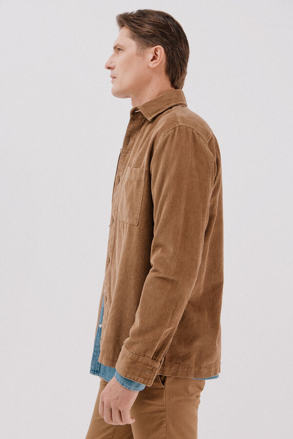 Cortefiel Sobrecamisa pana Marrón