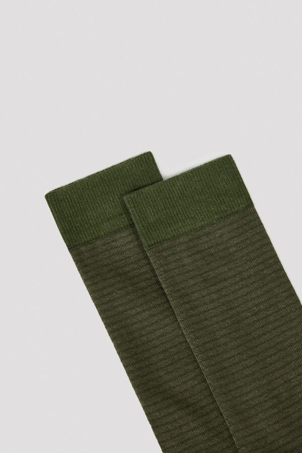 Cortefiel Microrib cotton socks Kaki