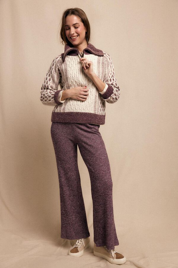 Slowlove Calças largas de malha Roxo