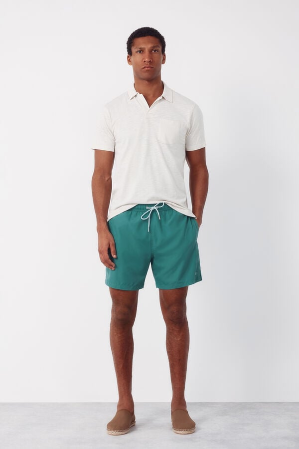 Cortefiel Plain basic swimwear Green