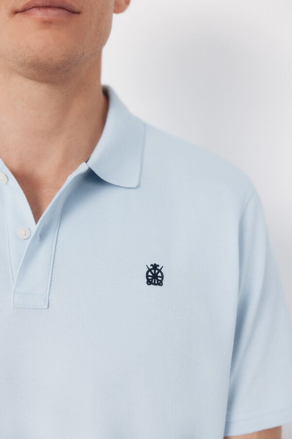Cortefiel Basic piqué polo shirt Blue