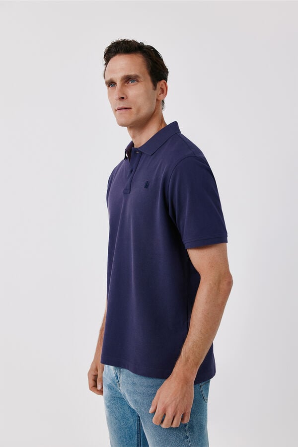Cortefiel Polo b&aacute;sico piqu&eacute; Morado