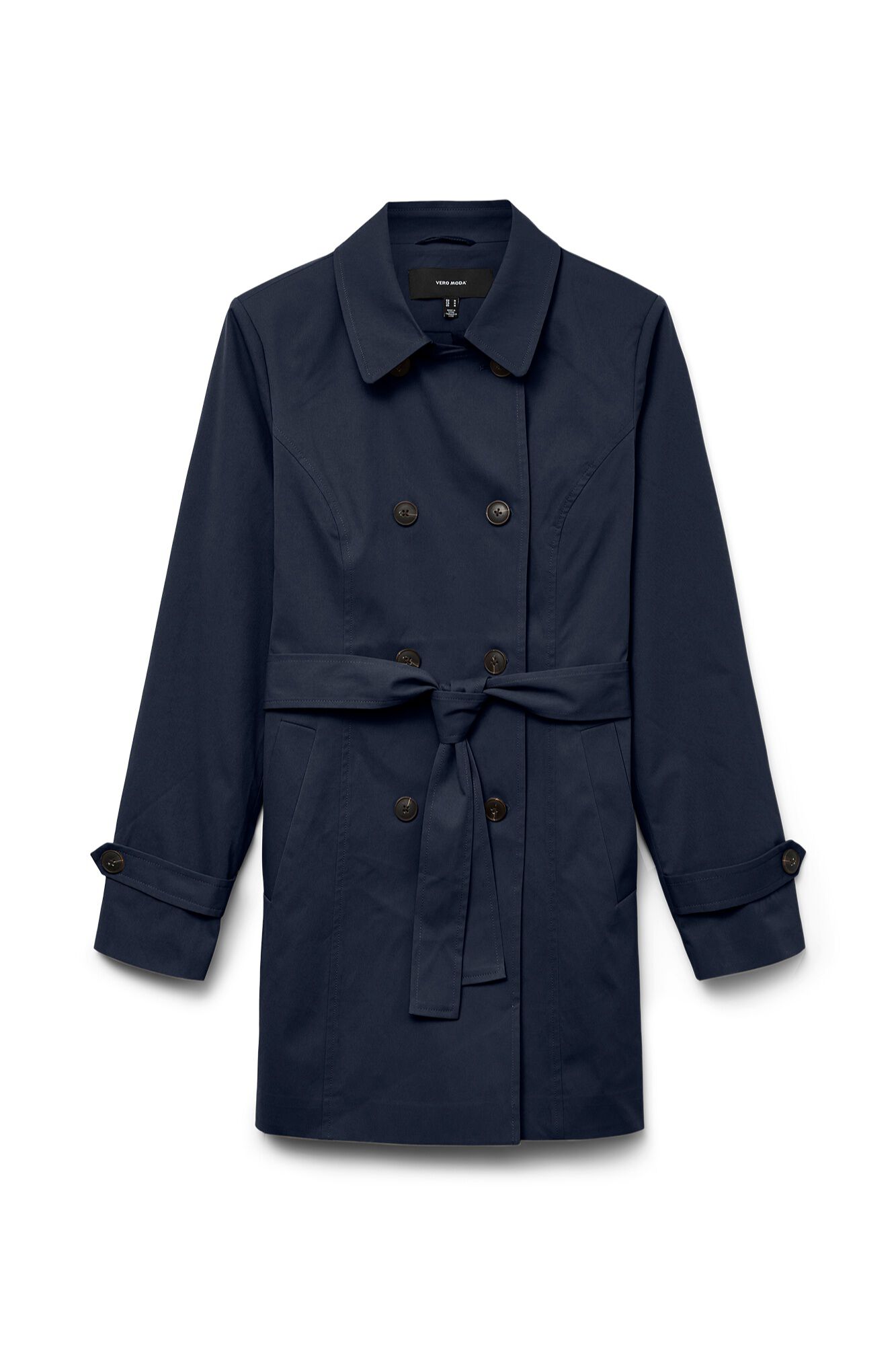 Vero Moda Gabardina curta cruzada com cinto