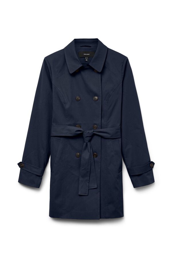 Vero Moda Women's 3/4 trench coat with belt Navy