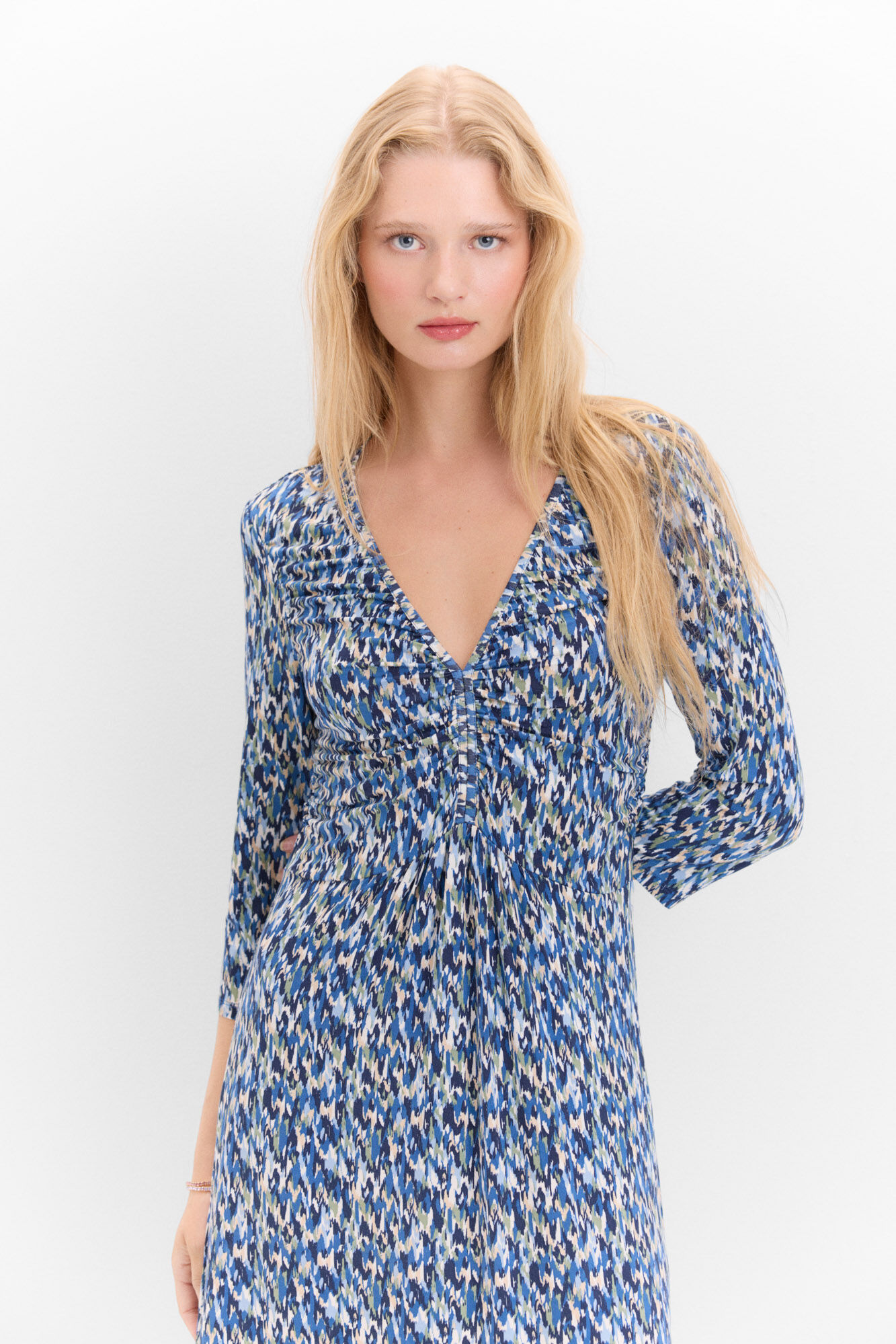 print ruched dress Women s dresses and jumpsuits Cortefiel