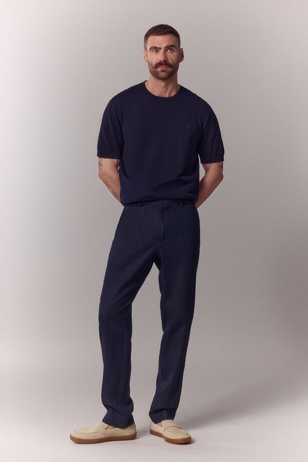 OOTO T-shirt camisola premium manga curta em algod&atilde;o Azul