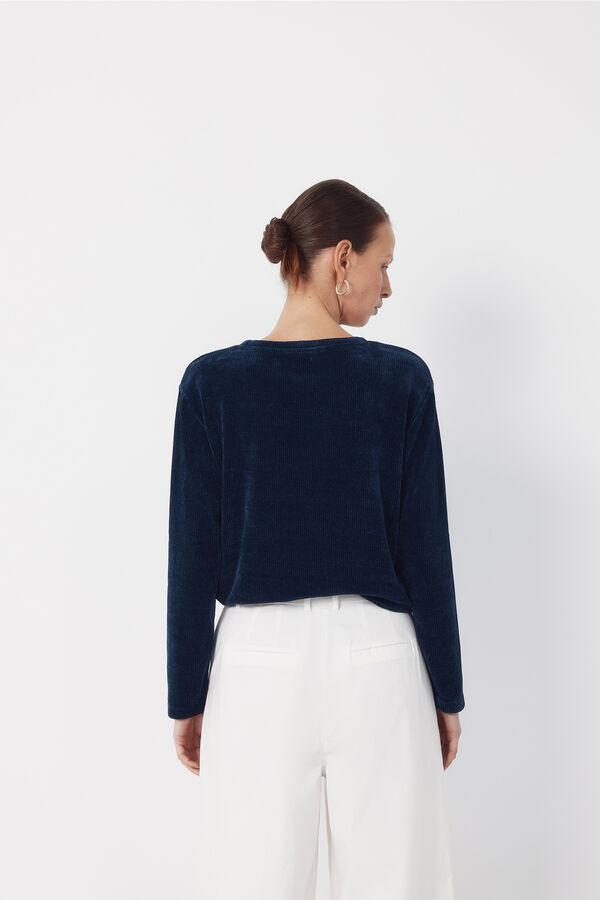 Cortefiel Camiseta chenilla Azul marino