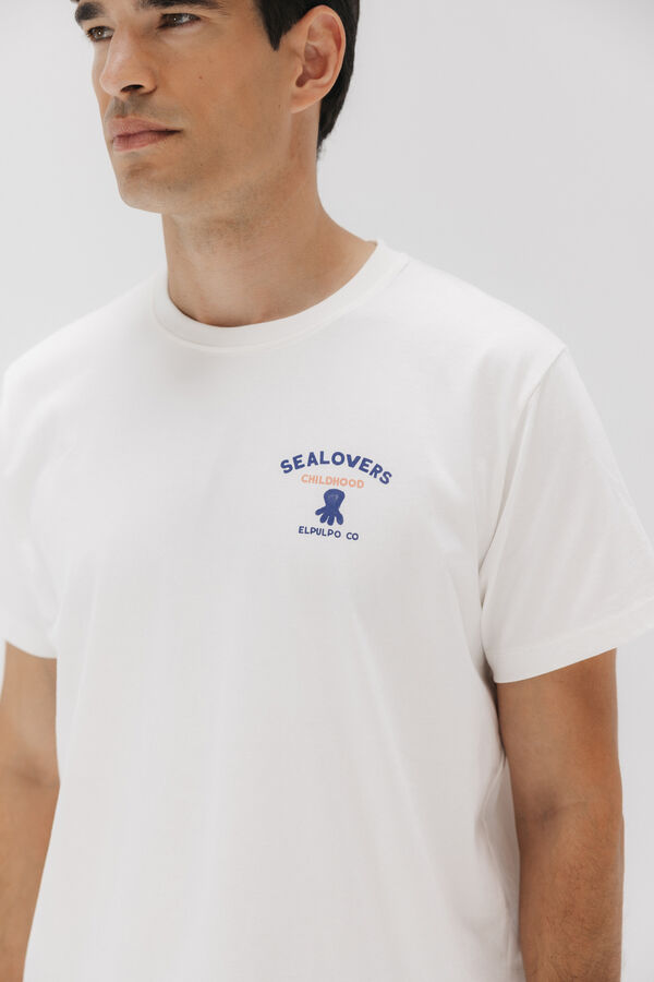 elPulpo Camiseta infantil Sealovers Branco